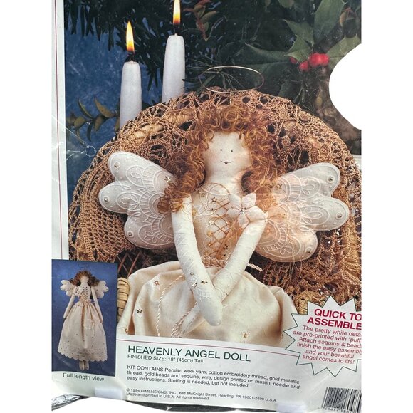 Sunset Heavenly Angel Doll Craft Kit 18048 18" Tall Quick To Assemble Kit With F - Picture 4 of 4